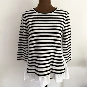 Sanctuary Black and White Striped Blouse